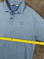 TravisMathew Polo Shirt Men Blue Pima Cotton Stretch Cranwell Golf Resort Sz L