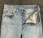 Levi's Premium Womens 24x28 501 S Skinny Jeans Light Wash Button Fly Denim