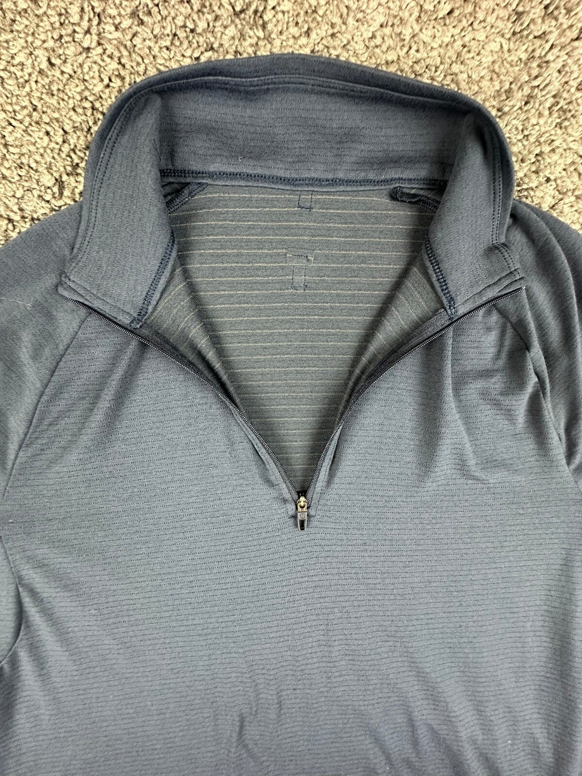 Lululemon Mens L Drysense Training Half Zip Pullover Navy Blue