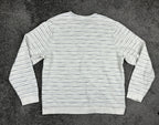 Marine Layer Men's Textured Crew Striped Long Sleeve Pullover Off-White XL