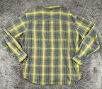 Columbia Cooper Lake Mens Plaid Shirt Yellow Gray Long Sleeve Button Down Sz XL