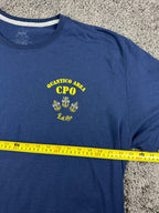 Mens XXL Navy Blue Quantico Area CPO USN Graphic T-Shirt Semper Progredi