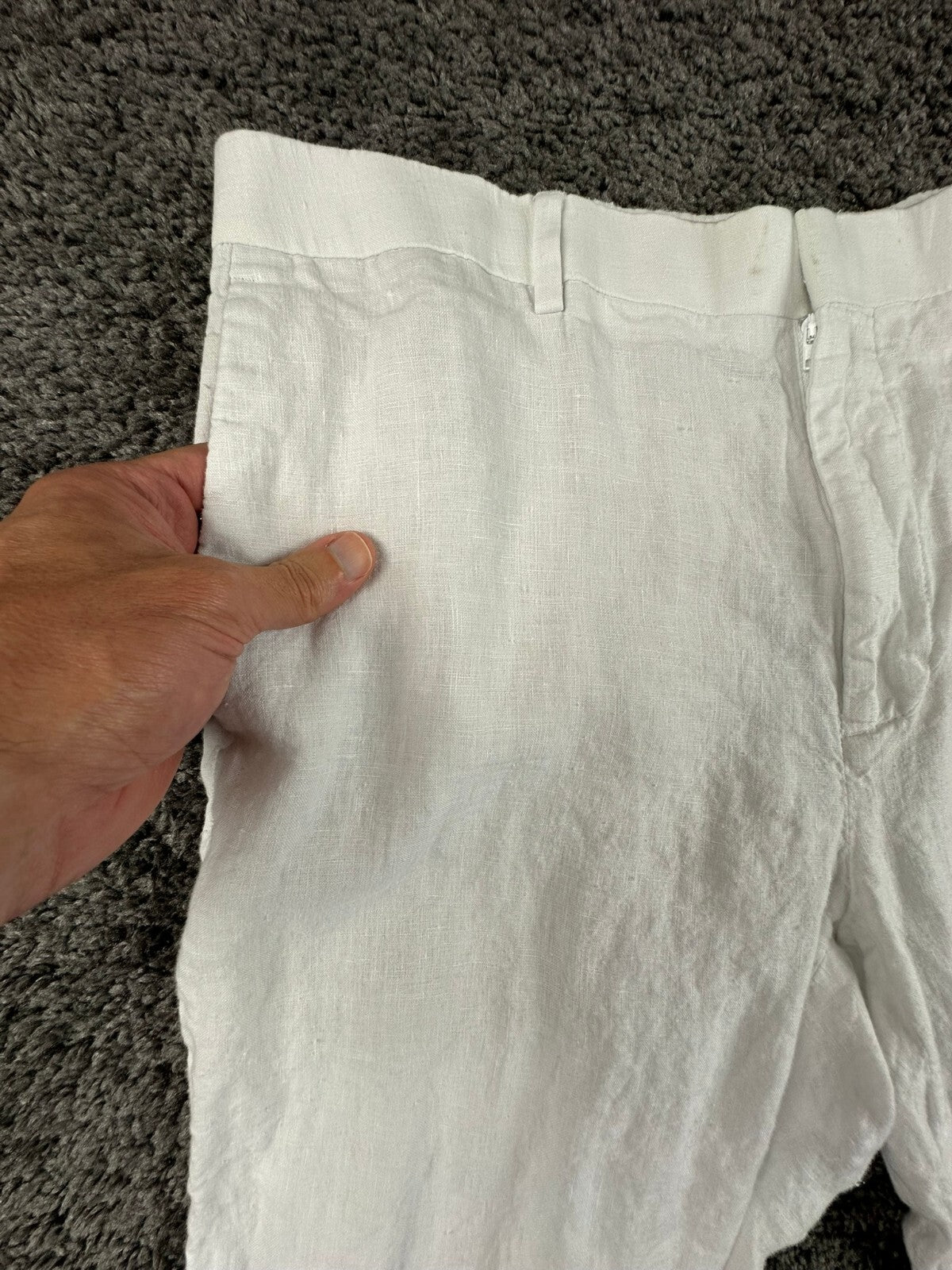 Cubavera Collection Mens White 100% Linen Pants Straight Leg Sz 38x32