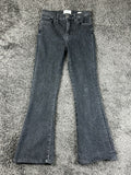 FRAME Le High Flare Jeans 25 Charcoal Pinstripe High Rise Stretch Denim Pants