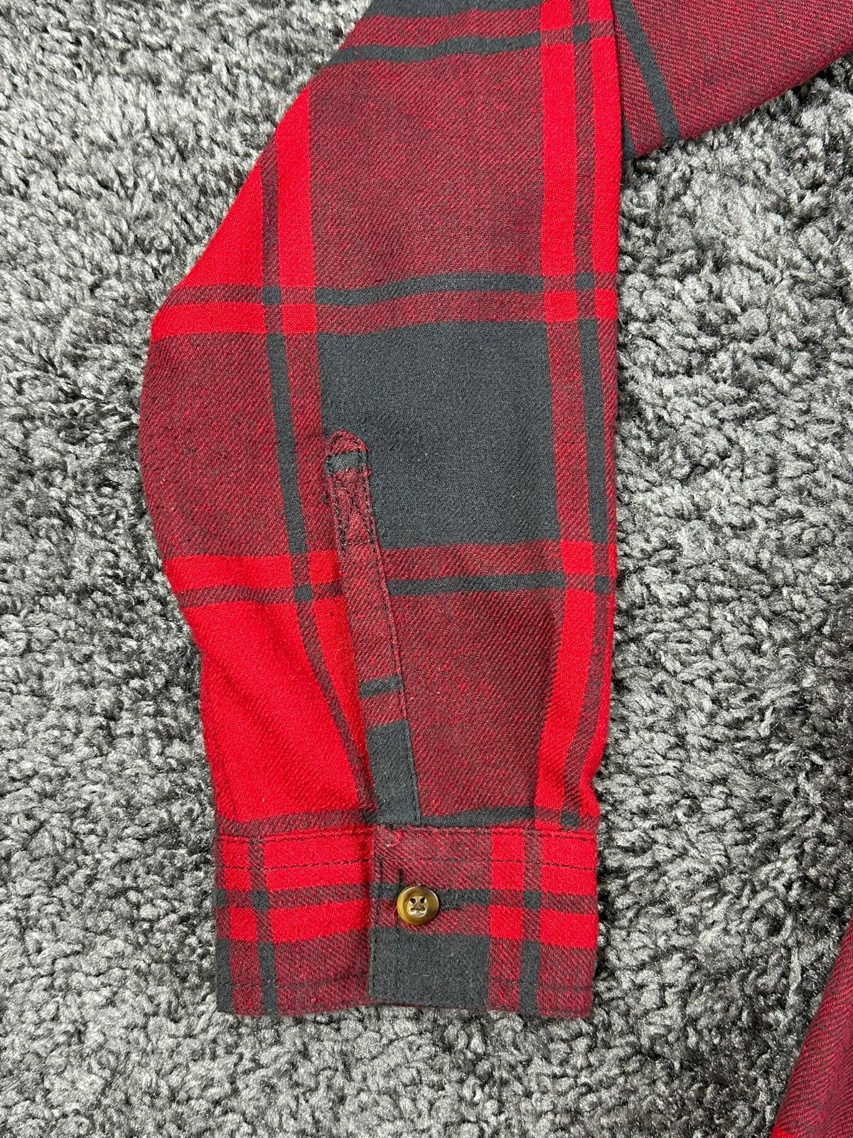 Field & Stream Womens SM Plaid Flannel Shirt Red Black Cotton Blend Button Up