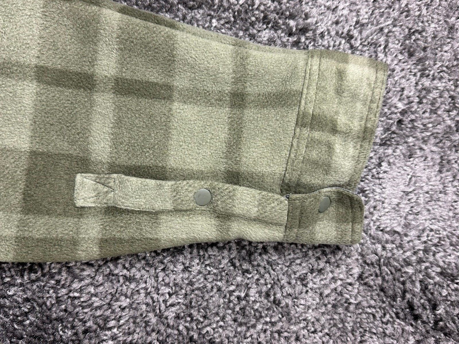 Voyager Mens Green Plaid Sherpa Lined Fleece Shirt Jacket Snap Shacket Sz Large