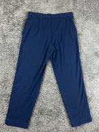 St John Womens Pants Navy Blue M Elastic Drawstring Straight Leg Stretch Knit