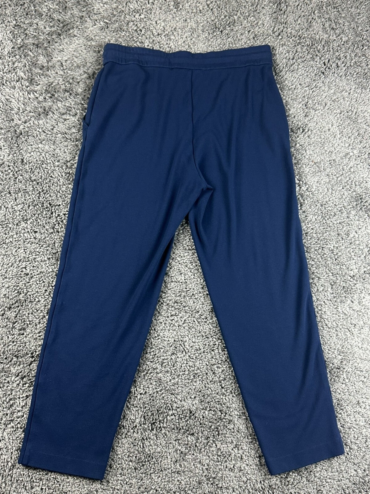 St John Womens Pants Navy Blue M Elastic Drawstring Straight Leg Stretch Knit