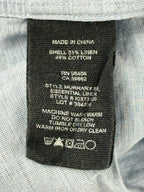 Theory Men Murray Linen Blend Shirt Short Sleeve Light Blue Button Up Sz XL