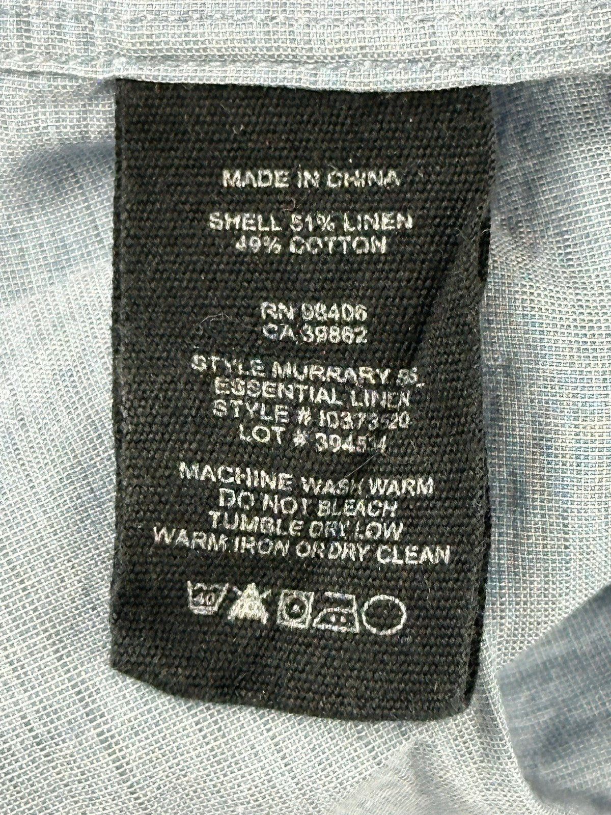 Theory Men Murray Linen Blend Shirt Short Sleeve Light Blue Button Up Sz XL