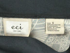 ECI New York Womens Small S V-Neck Empire Waist Tie A-Line Dress Black White