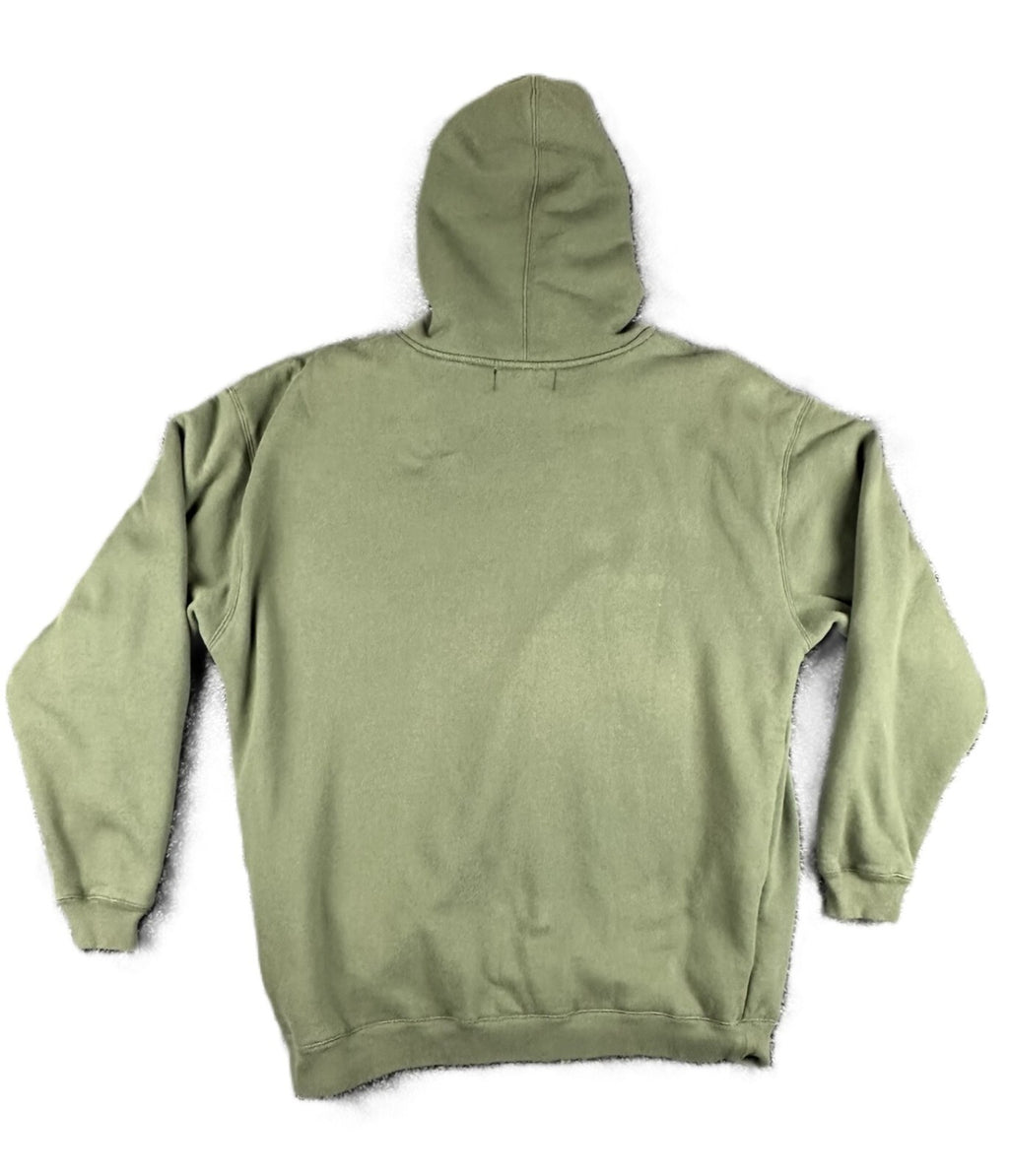 J. Peterman Mens XL Olive Green Full Zip Sherpa Lined Hood Sweatshirt Hoodie