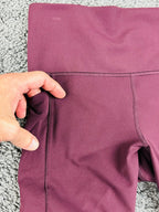Athleta Womens M Cranberry Red Salutation Stash Pocket II 7" Short Powervita