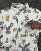 California Cowboy Mens M High Water Shirt Terry Lined Hawaiian Floral Pockets