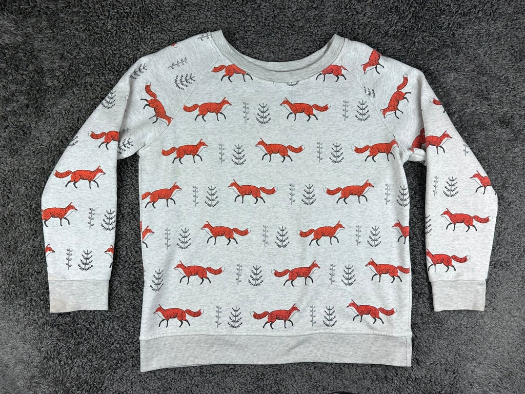 L.A. Soul Sweatshirt Womens M/L Gray Woodland Fox Print Crewneck