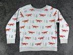 L.A. Soul Sweatshirt Womens M/L Gray Woodland Fox Print Crewneck