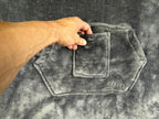 Redess Oversized Wearable Blanket Hoodie Grey Sherpa Lined Fleece Pullover OS