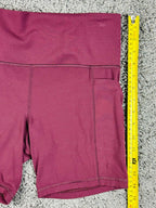 Athleta Womens M Cranberry Red Salutation Stash Pocket II 7" Short Powervita