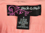 Peck & Peck Womens 6 Coral Pink Stretch Pull On Ankle Pants Trousers Straight