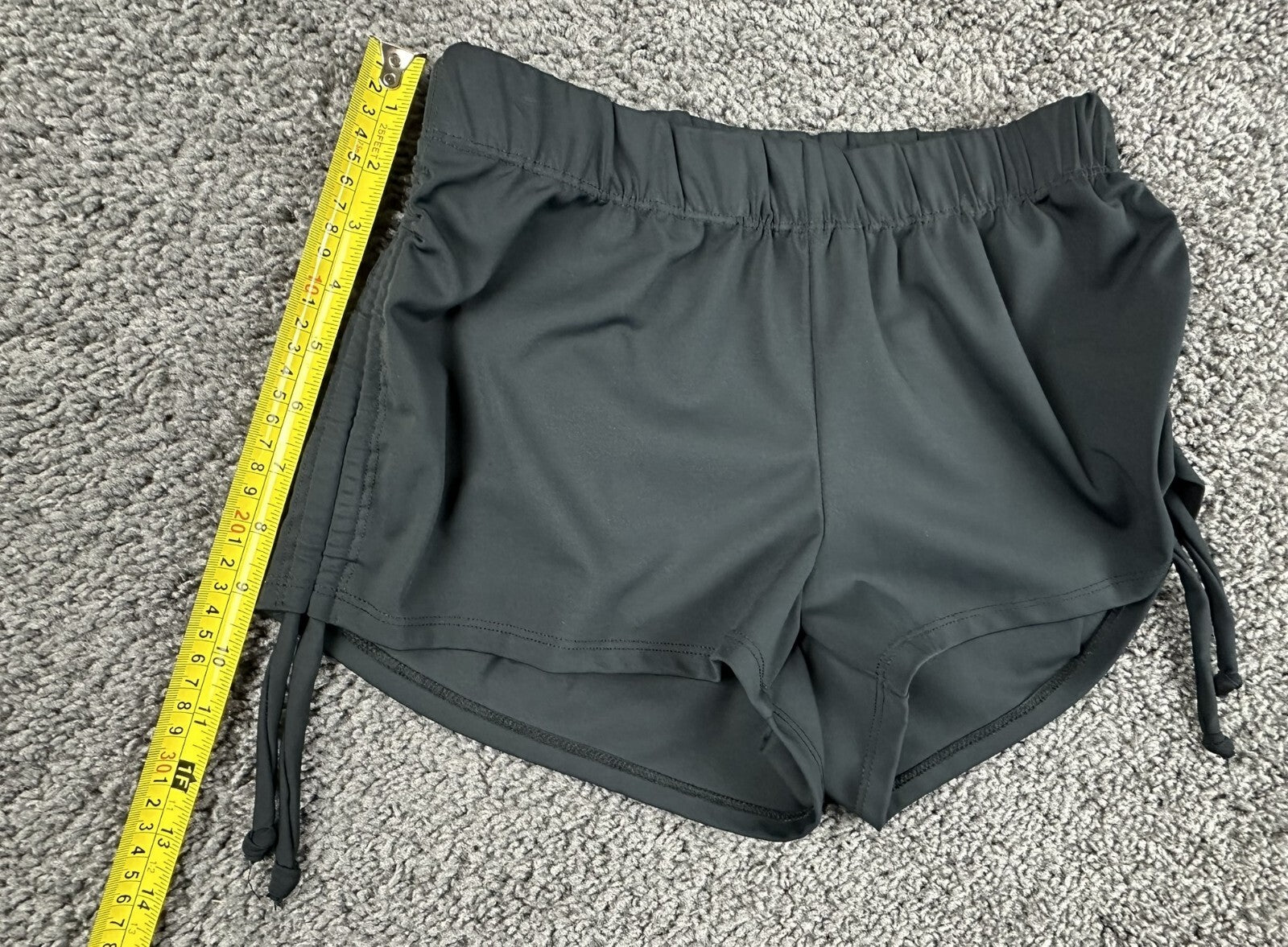 Five Dancewear Black Side Cinch Shorts Adult Athletic Dance Activewear Size S