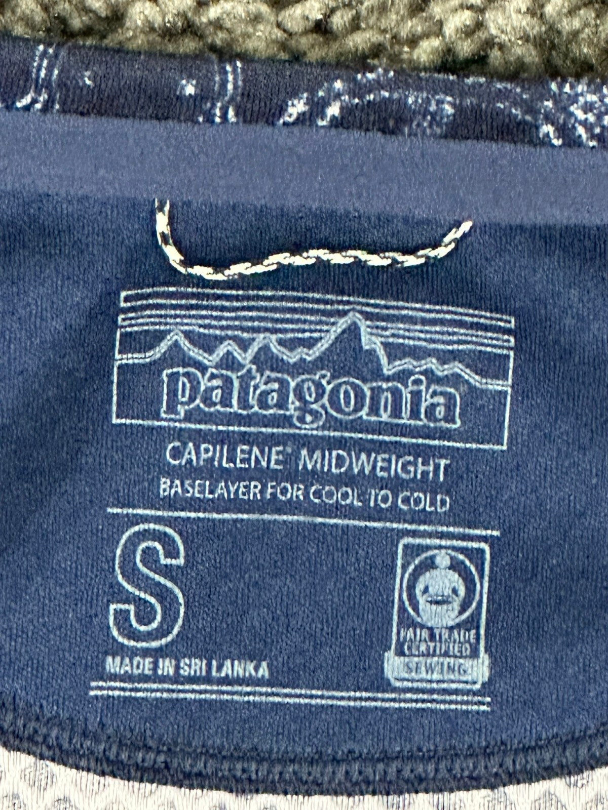 Patagonia Capilene Midweight Womens Blue Long Sleeve Patterned Baselayer Sz S