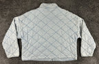 Z Supply Maya Quilted Jacket Womens Washed Indigo Blue Snap Front Shacket Sz L