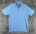 TravisMathew Polo Shirt Men Blue Pima Cotton Stretch Cranwell Golf Resort Sz L