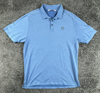TravisMathew Polo Shirt Men Blue Pima Cotton Stretch Cranwell Golf Resort Sz L