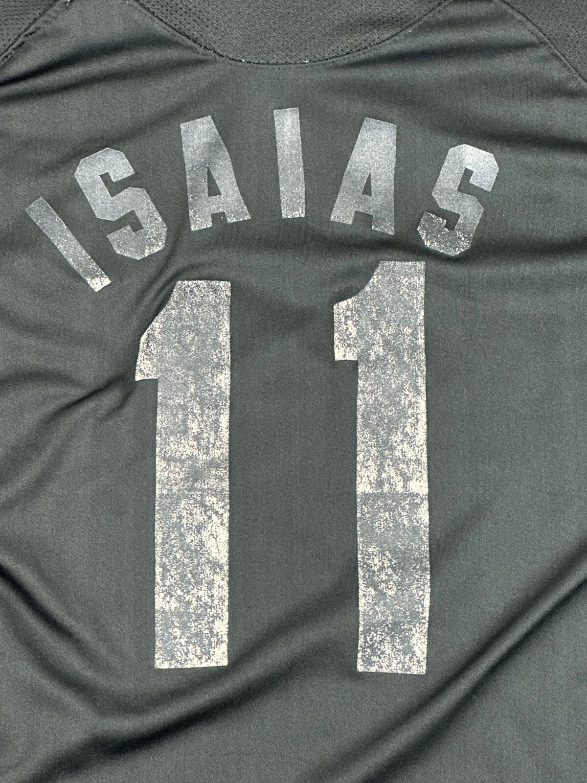 Real Madrid Bwin Soccer Jersey Mens Large Black Isaias 11 Gool Fan Tribute Shirt