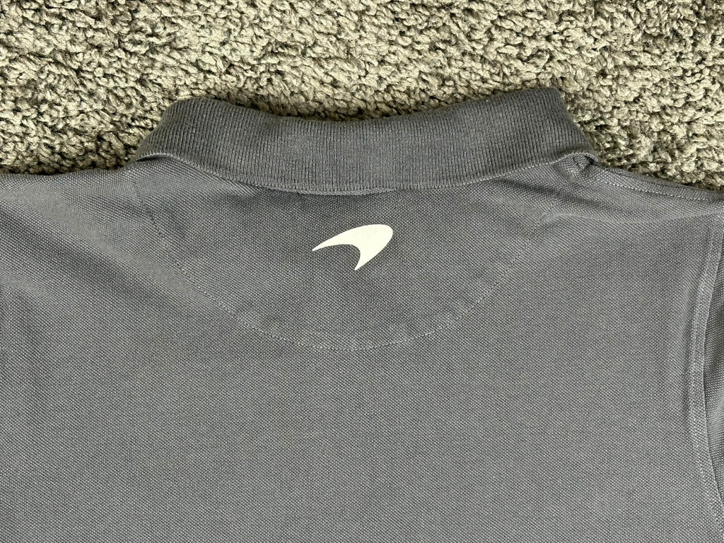McLaren Racing Mens XS Grey Orange Polo Shirt Formula 1 F1 Team Fanwear