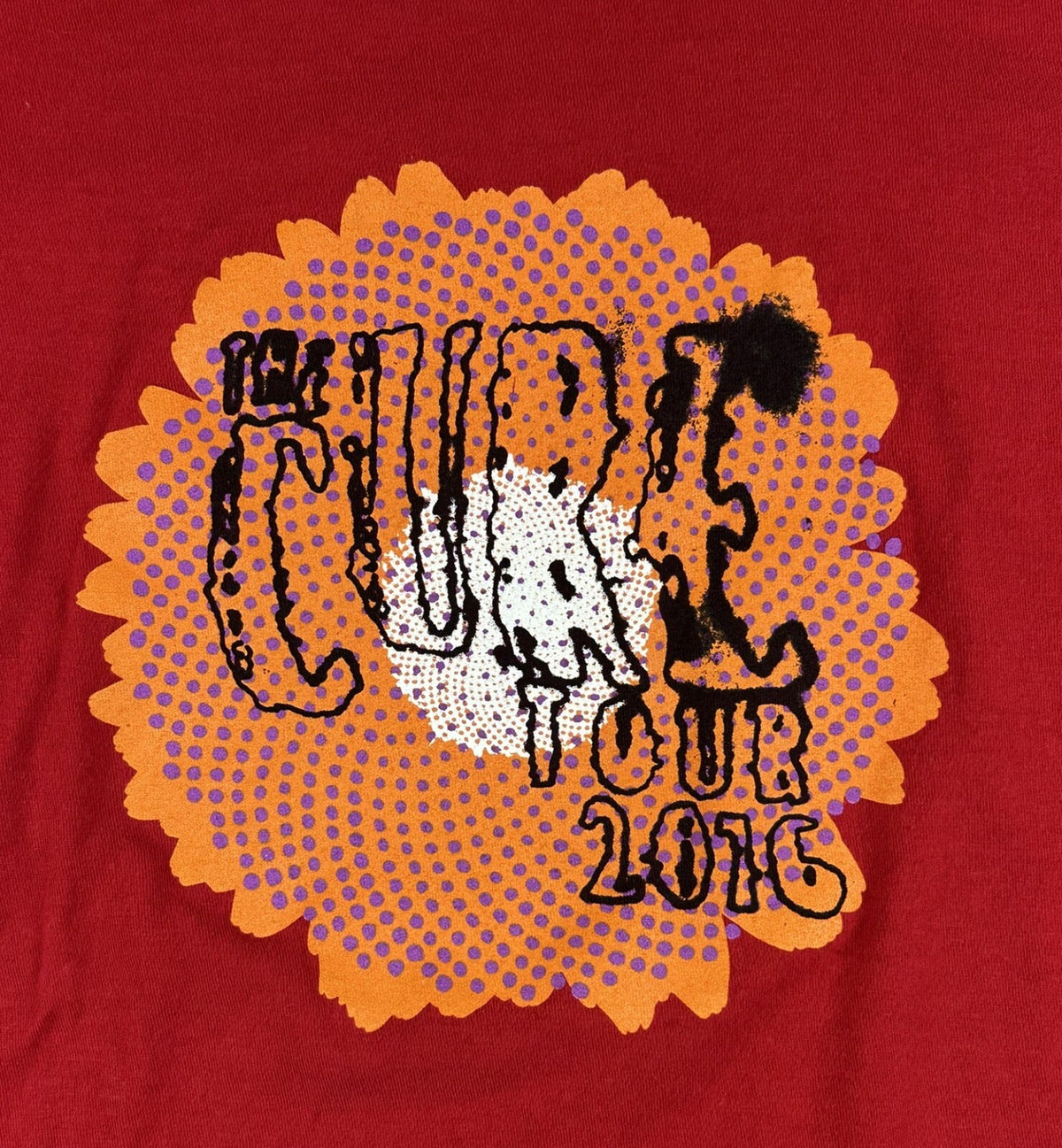The Cure 2016 North American Tour Concert Band T-Shirt Red Sunburst Mens Medium