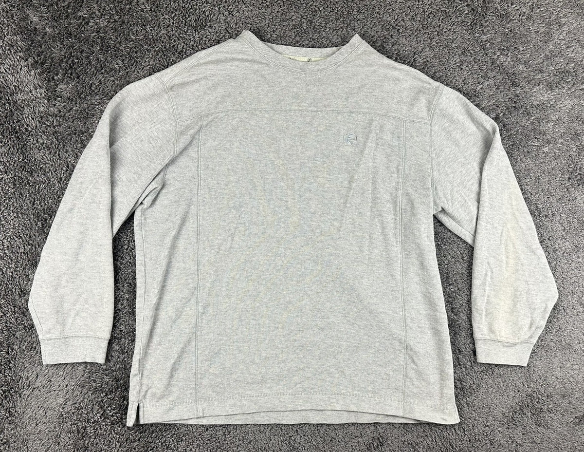 Vintage Y2K Ocean Pacific Mens XXL Grey Thermal Long Sleeve Shirt Waffle Knit OP