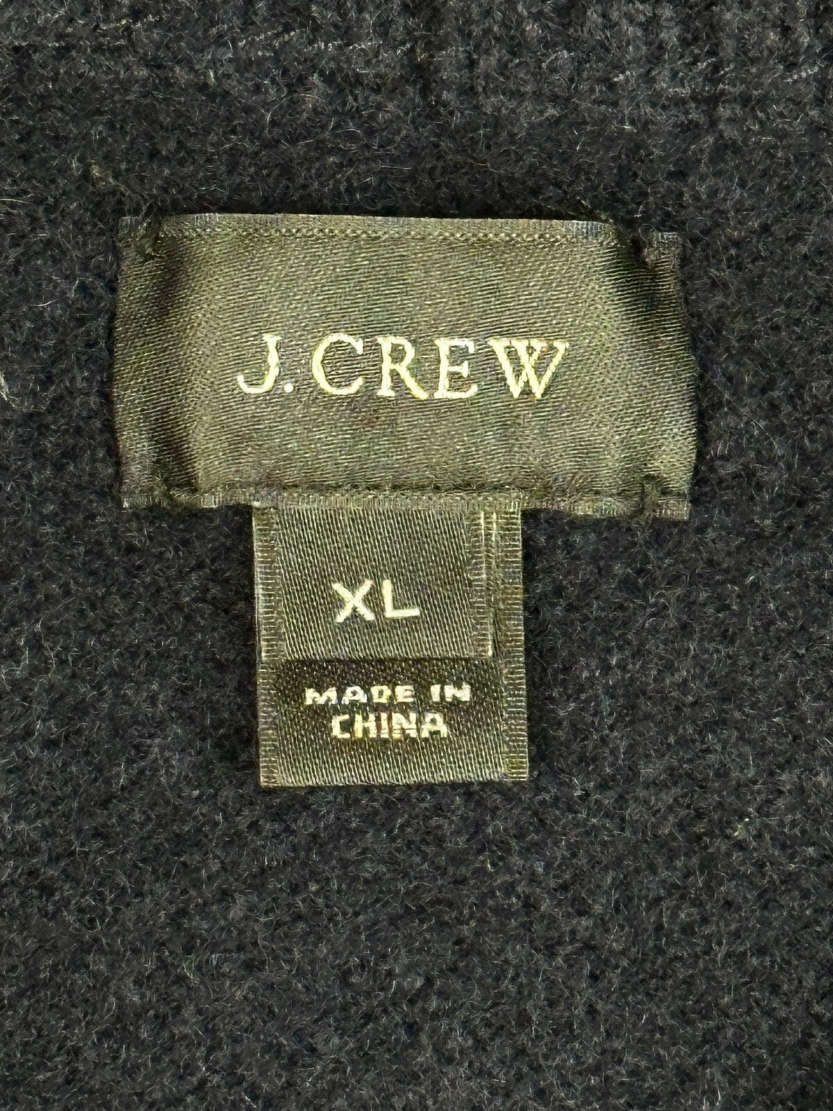J.Crew Mens XL Navy Blue 100% Lambswool 1/4 Zip Mock Neck Sweater