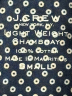 J.Crew Lightweight Chambray Men's S Navy Blue Dotted Long Sleeve Button-Up Shirt