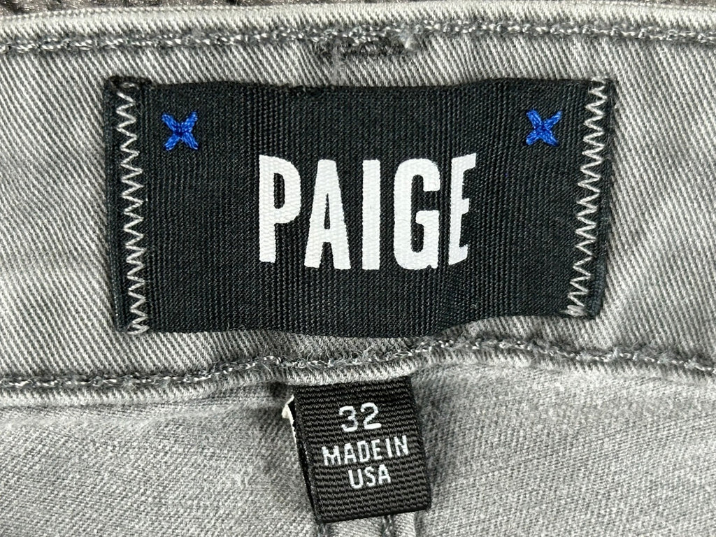 PAIGE Mens 32 Lennox Vintage Grey Sky Slim Fit Denim Jeans USA