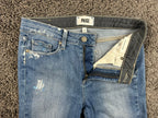 PAIGE Hoxton Ankle Jeans Womens 28 Indigo Artisan Paint Splatter Rare USA