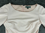 Lauren Ralph Lauren Womens 8 Blush Pink Ruched Balloon Sleeve Sheath Dress