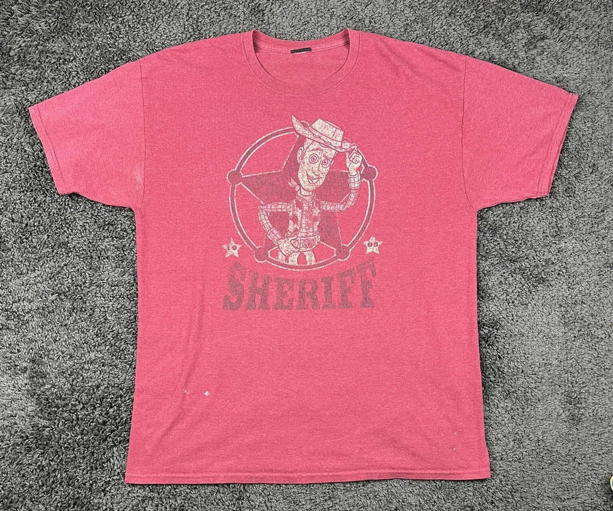 Pixar Toy Story Sheriff Woody Graphic T-Shirt Red Heather XL