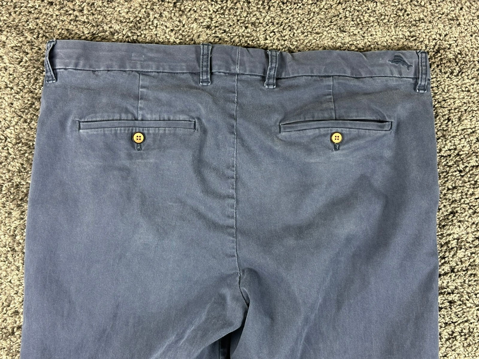 Tommy Bahama Boracay Pants Men Blue Flat Front Stretch Chinos Sz 38x32