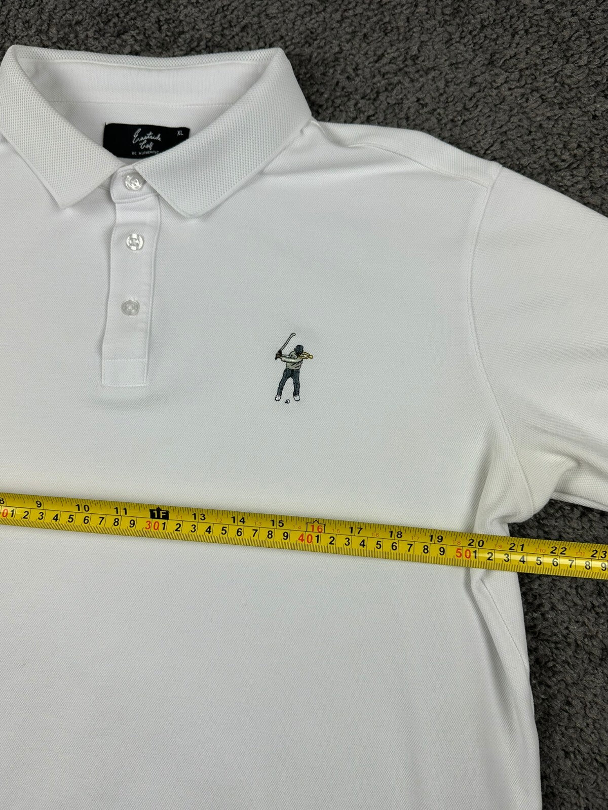 Eastside Golf Men's Core Pique AMP Golf Polo Shirt Bright White XL