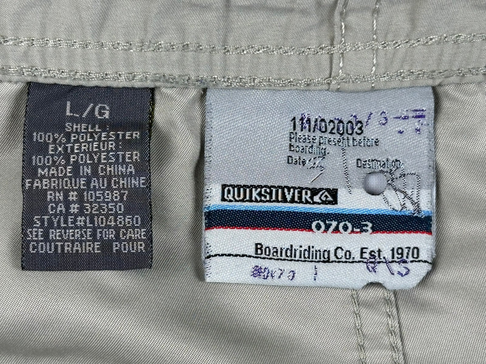 Vintage Quiksilver Cargo Shorts Men 41 Waist Tan Drawstring Y2K Sz L