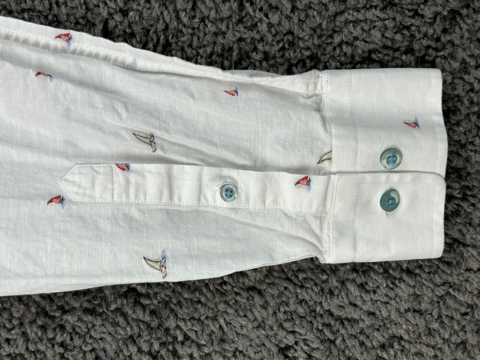 Johnnie-O Top Shelf Faber Shirt Mens White Sailboat Cotton Linen Button Up Sz XL