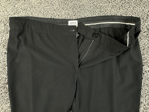 Armani Collezioni Womens Black Wide Leg Dress Pants Made in Italy Sz 16