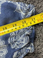 Lotus and Luna Harem Pants Womens S/M Blue Mandala Boho Smocked Jogger