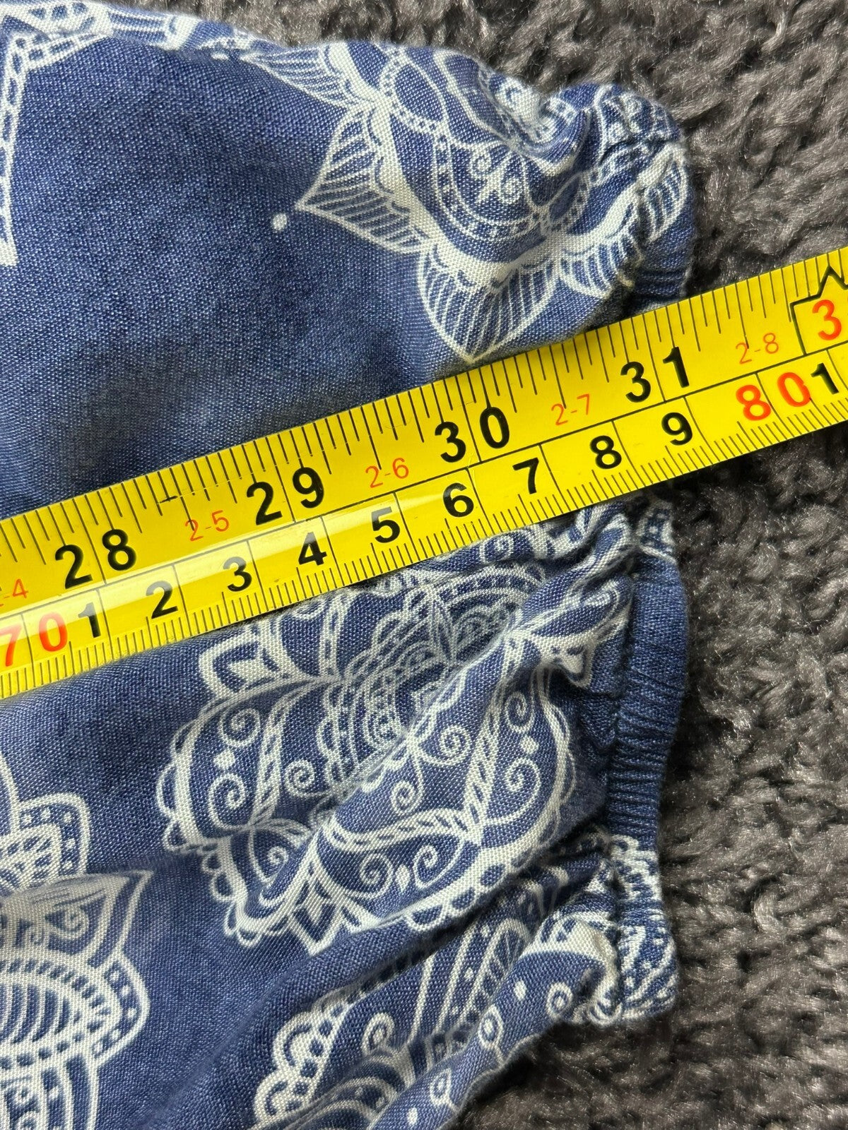 Lotus and Luna Harem Pants Womens S/M Blue Mandala Boho Smocked Jogger