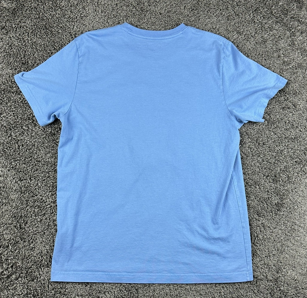 Psycho Bunny Mens M Light Blue Pima Cotton Big Logo T-Shirt Size 5 Medium