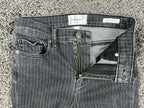 FRAME Le High Flare Jeans 25 Charcoal Pinstripe High Rise Stretch Denim Pants