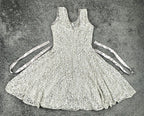 Betsy & Adam Womens 6 Silver Metallic Lace Rhinestone Tulle Cocktail Party Dress