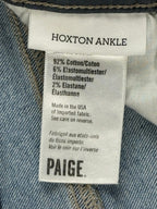 PAIGE Hoxton Ankle Jeans Womens 28 Indigo Artisan Paint Splatter Rare USA