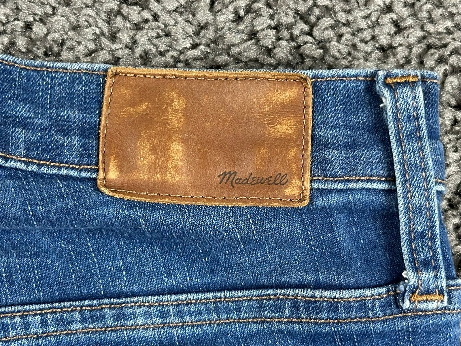 Madewell 9" High Rise Skinny Jeans Blue Raw Hem Denim Stretch Womens Sz 25